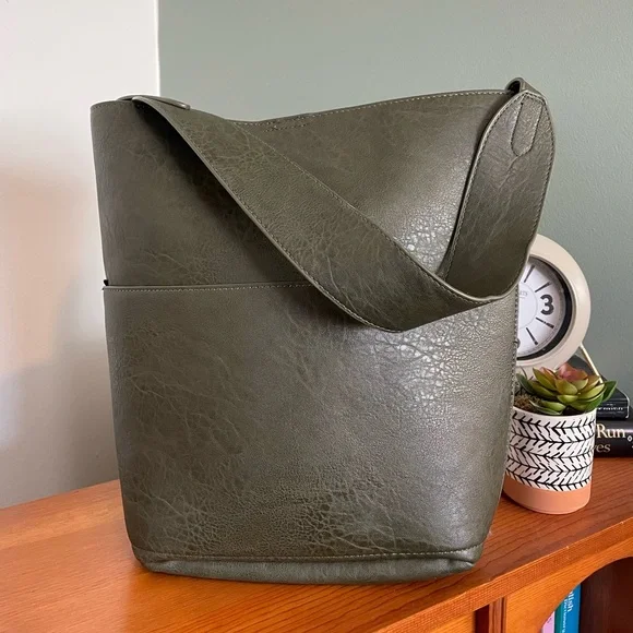 Anthropologie ‘Miranda’ Olive Green Tote Bag - Picture 1 of 7